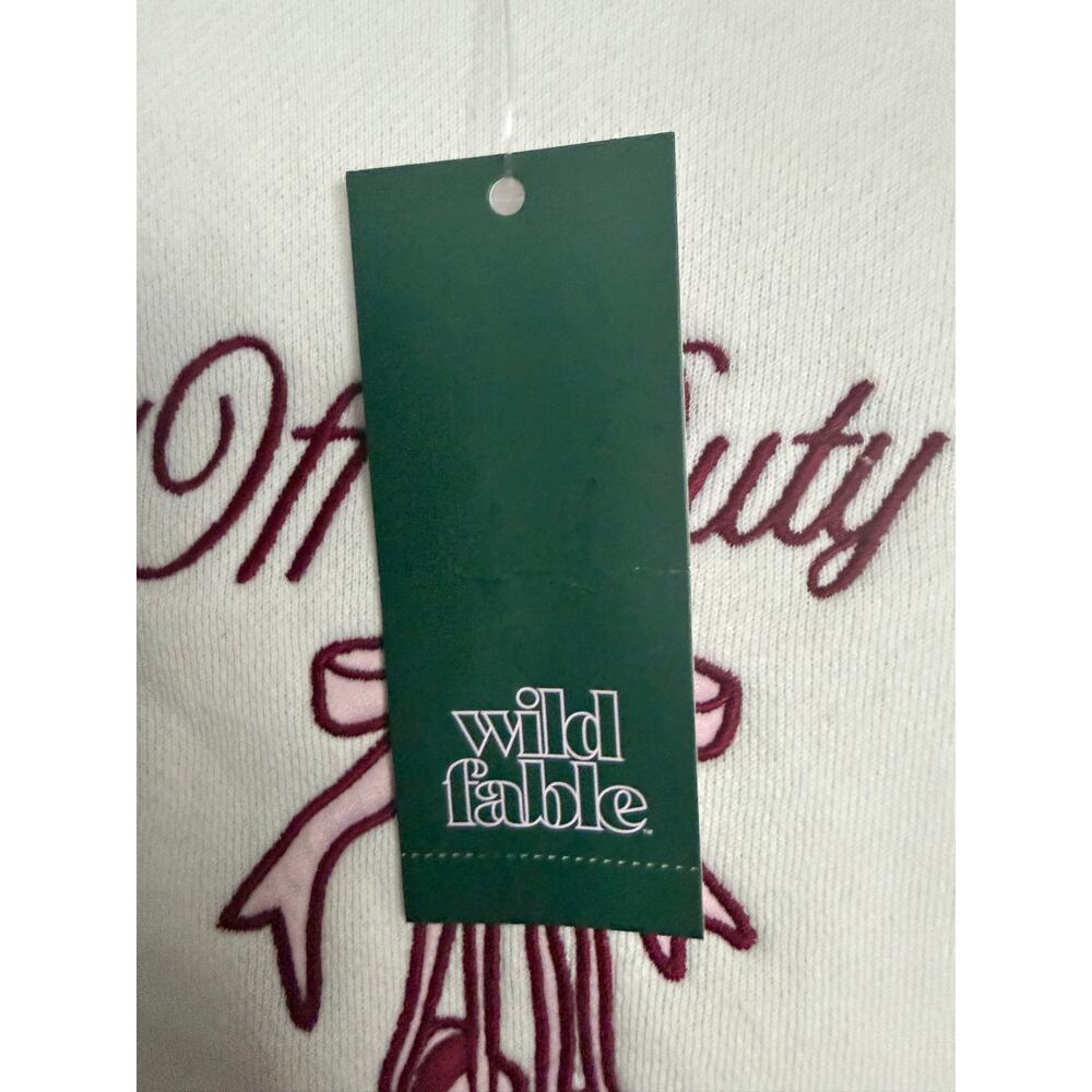 Off Duty Balletcore Sweatshirt Cream Embroidered NWT L Dance Ballet Pointe Shoes - Picture 7 of 10